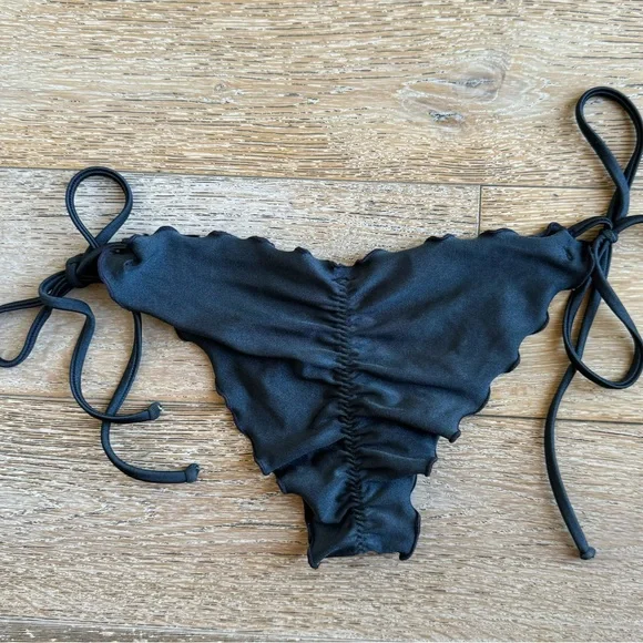 Luli Fama Wavy Ruched Back Tie Side Bikini Bottom - Picture 3 of 8